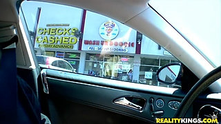 First Time Auditions - Horny Brittney Miller Gives Very Good Blowjob in Car so Ramon Nomar Can Cum All Over Face