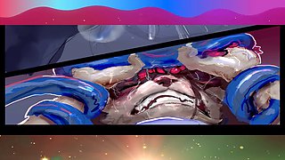 Unshaved comic character gets inflated with cum in a wild internal assfuck scene