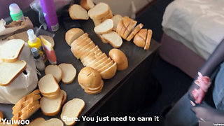 Invited home and fucked a cute student girl feeding birds