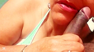 Mature 60-year-old MILF Rich Puts Cock in Mouth and Then in Pussy
