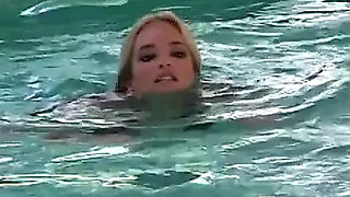 Blonde Girl Squirts Hard as Pool Guy Fingers and Fucks Her