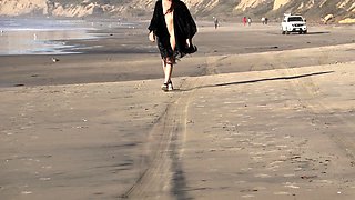Shy Goth Exhibitionist - Nude Beach