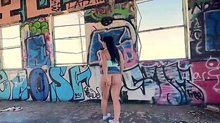 Aleksa Mink Rides Cock on Graffiti Bus
