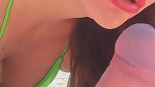 Big Dick Blowjob by the Pool. Amateur Cum in Mouth POV