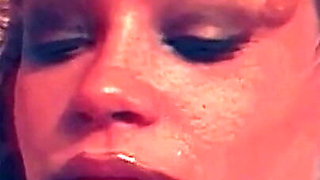 Black Guy with Big Cock Dressed as Santa Claus Fucks a Beautiful Redhead Girl