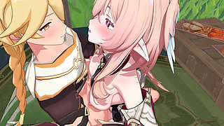 Genshin Impact - Linnea Outdoor Sex with Aether - Hentai 3D Animation