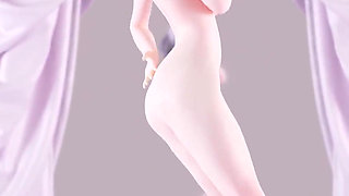 mmd  aoa - Heart Cropped Shorts Belly Top Striptease