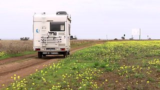 Amateur blonde cutie fucked hard in public