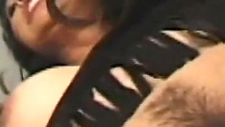 Brunette Asian babe enjoys her white cock ass fuck