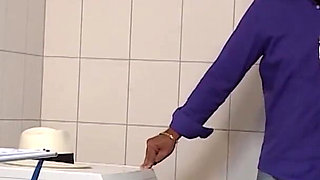 German teen bitch fucked in the bathroom
