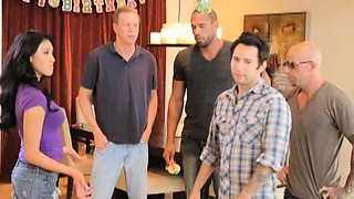 Asian schoolgirl enjoy group sex