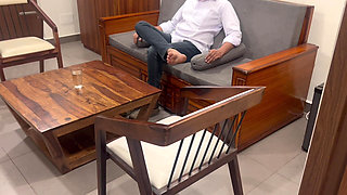 Indian Desi Office Secretary Gave Her Boss a Blowjob, and Got Her Own Pussy Fucked by the Boss in Doggystyle with Hindi Audio..