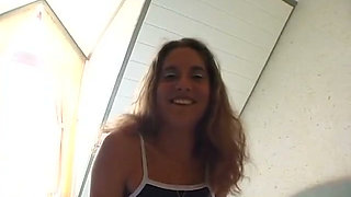Small titted brunette teen loves rubbing her wet pussy