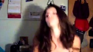 Webcam girl in bikini teases her pussy