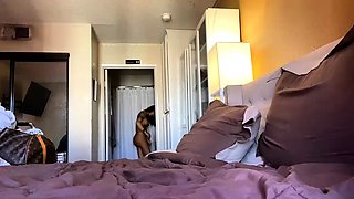 Big tit shemale jerks her long cock