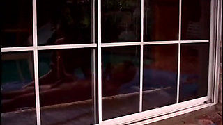 Nice tits honey by pool oiling body and fucks guy's stiff dick
