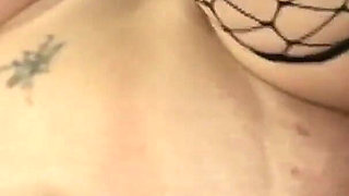 Tattooed BBW blonde with big tits is always hungry for cock