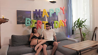 Candie Luciani Gifts Her Boyfriend Alex Romero a Foursome with Two Hot Latinas for His Birthday