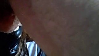 Clothed Asian MILF in Pantyhose Deepthroats and Gets Oral Cr