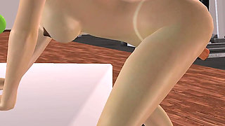 3D Animated Sex Videos Gorgeous Asian Babe Masturbates with a Carrot at the Gym