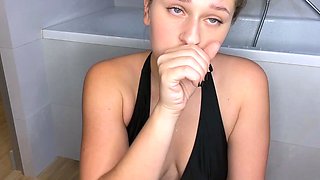 Water adventures with hot blowjob from a wet blonde in the