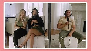 Ravishing beauties ivy ireland & Kenzie Taylor take turns on Nathan Bronson's hard cock