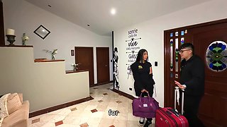 Latina Brunette receives a massage and gets seduced to for casual sex
