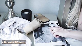 Skinny Blonde Aiden Ashley Finally Seduces Boss Quinton James and Facesits Him Before Sucking His Cock