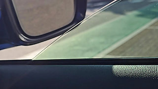 Step mom hand slip into step son dick in the car park