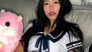 Japanese teen getting toyed and extremely tickled