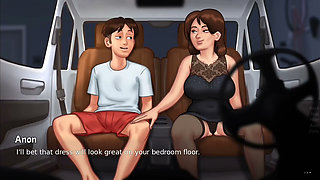 Thick Busty Landlady Can't Wait After Dinner, Rides His Monster Cock - summertime saga gameplay part 1