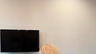 Blonde Chikita shows off her big boobs and bush