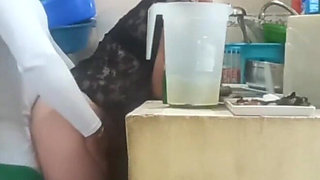 Maid Fucked by Her Boss, My Wife Almost Caught Us