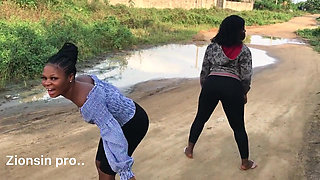 African Lesbian Lover Outdoor Play