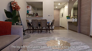 Lonely Ex-stepmom Orders Pizza and Ends up Fucking the Delivery Guy