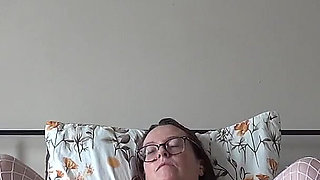 Nurse in White Fishnet Stocking Playing with Vibrator