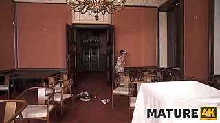 Mature4k. Lucky Broom for unhappy groom