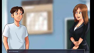 French milf professor wants to bang her schoolgirl in summertime saga episode