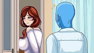 Big tits, hentai gameplay, internal cumshot