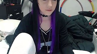 Cute curly brunette solo webcam masturbation