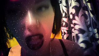 Witch with black lips french kissing with you & riding you