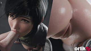 Yuffie Kisaragi Big Dick Sloppy Blowjob - Deep & Messy 3D Animation