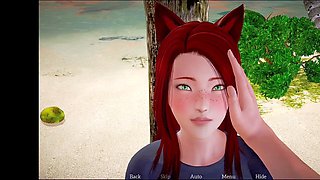 Hentai visual novel game with big natural tits and erotic stories