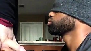 Black Man Swallows White Cum
