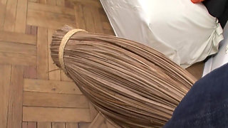 Skinny Brunette Stretched Wide Dripping in Intense Hardcore Pound