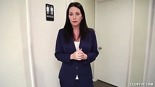 StepMom Catches Stepson's Huge Boner at Work and Jerks It