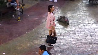 Super hairy pussy Amateur Thai 18yo teen picked up in a mall