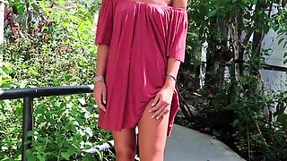 Solo eurobabe masturbating outdoors