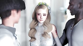 3D Super Cute Blonde Bride Cheating with BBC Before Her Wedding