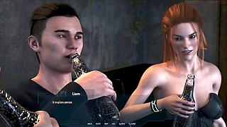 Cybernetic seduction with sultry black-haired beauty getting herself off